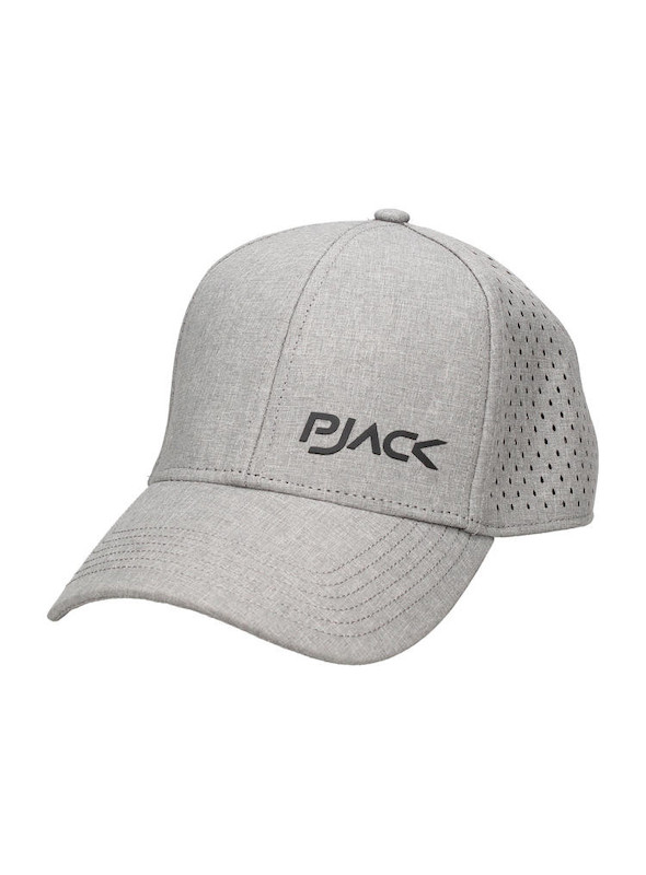 Gorra unisex gris de poliéster reciclado, diseñada para aventuras urbanas.