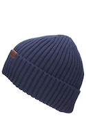Gorro unisex azul de textura robusta, estilo funcional, ideal para combinar con abrigos.