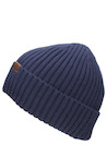 Gorro unisex azul de textura robusta, estilo funcional, ideal para combinar con abrigos.