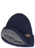 Gorro unisex azul con forro polar, estilo acogedor, adecuado para aventuras diarias.