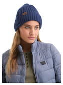 Gorro unisex azul de acrílico, estilo natural, ideal para actividades al aire libre.