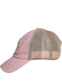 Jockey unisex rosado con bordado de peces, ideal para el verano.