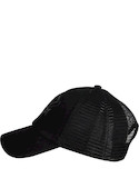 Jockey negro unisex de algodón, con visera semi curva, ideal para climas cálidos.