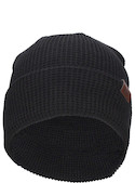 Gorro de algodón negro unisex, diseño elástico, ideal para un look relajado y versátil.