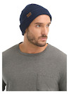 Gorro unisex azul de algodón, estilo casual, ideal para actividades al aire libre.