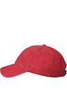 Accesorio de algodón color coral, jockey unisex con visera curva para proteger del sol.