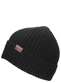 Gorro tejido negro unisex de acrílico, diseño casual, perfecto para looks urbanos.