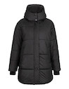 Chaqueta negra con puños elásticos que retienen el calor, perfecta para mantener el confort en invierno.