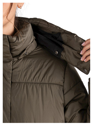 Chaqueta casual femenina con cierre de cremallera y broches, perfecta para un ajuste práctico y seguro.