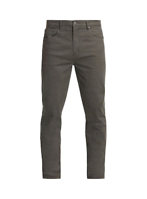 Pantalón casual gris para hombre, confeccionado en algodón y spandex, ideal para uso diario.