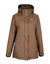 Parka con capucha amplia y ajustable, ideal para aventuras al aire libre.
