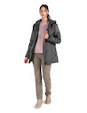 Parka gris plomo oscuro para mujer, estilo casual, fabricada en 100% nylon, ideal para actividades urbanas.