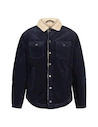 Chaqueta de pana suave con interior de chiporro blanco roto, ideal para climas frescos.