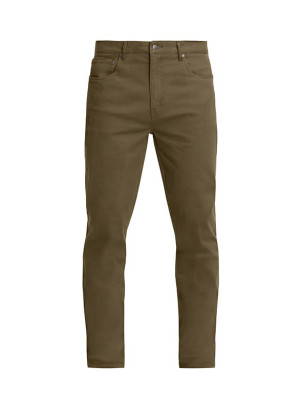 Pantalón casual para hombre en color café, confeccionado en algodón y spandex, ideal para uso diario.