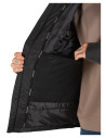 Parka de nylon resistente con gorro ajustable, perfecta para días ventosos.