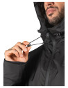 Parka negra de hombre Panama Jack, estilo casual, ideal para climas fríos y húmedos.