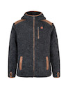 Chaqueta de hombre gris oscuro con efecto jaspeado mineral, ideal para actividades al aire libre.