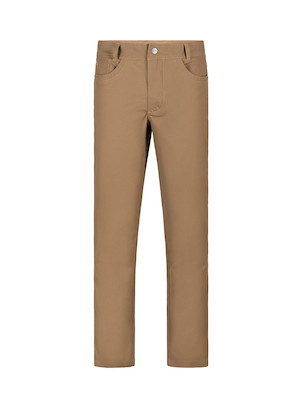 Pantalón en tono café con corte recto, perfecto para actividades cotidianas y comodidad.