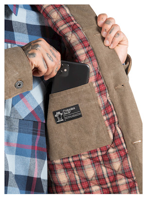 Chaqueta casual para hombre en tono taupe, con cuello tipo camisa, perfecta para un look urbano.
