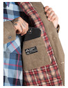 Chaqueta casual para hombre en tono taupe, con cuello tipo camisa, perfecta para un look urbano.