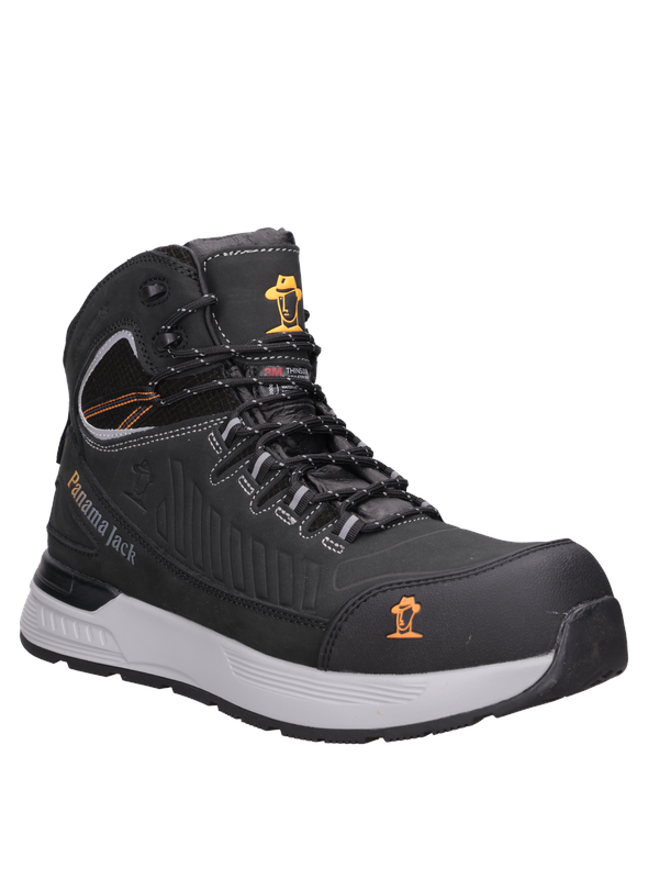 Zapato de seguridad negro para hombre, con entresuela de EVA, proporciona comodidad en largas jornadas.