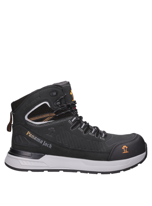 Zapato de seguridad negro para hombre, con entresuela de EVA, proporciona comodidad en largas jornadas.