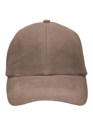 Gorra unisex en color café, material resistente de algodón waxed, perfecta para el verano.