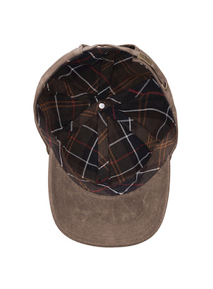 Jockey unisex color café de algodón waxed, estilo clásico, ideal para actividades al aire libre.