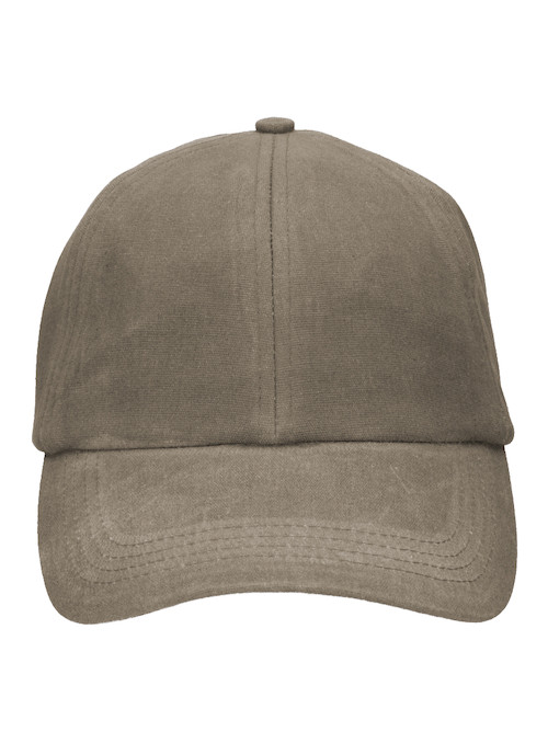Sombrero unisex verde algodón waxed, diseño minimalista para looks casuales y urbanos.