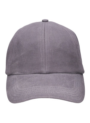 Gorra gris unisex de algodón waxed, estilo versátil, perfecta para combinar con looks casuales.