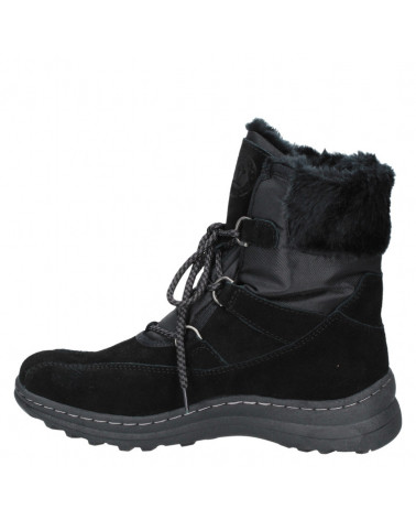 Botín Panama Jack de cuero negro, ideal para aventuras urbanas con taco plano.