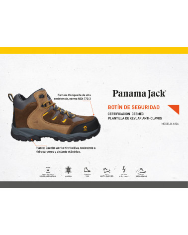 Zapato de seguridad beige para hombre, cuero resistente al agua, estilo moderno.