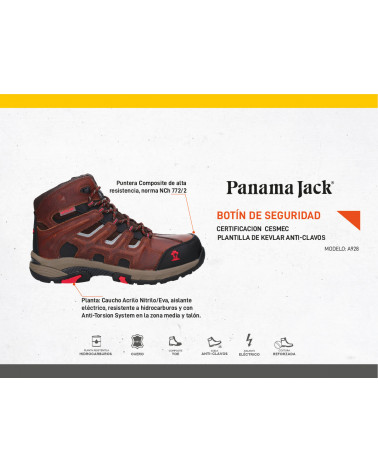 Zapato de seguridad café para hombre de cuero resistente al agua.
