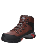Zapato de seguridad café hombre, cuero waterproof, napa acolchada, protección máxima.