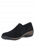 calzado femenino de cuero negro, estilo casual, perfecto para un ritmo de vida dinámico.