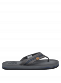 Calzado tipo sandalia gris para hombre, estilo veraniego con estructura de tiras cruzadas y suela de líneas limpias.
